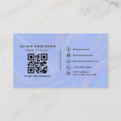 Holografischer Friseur-Foto-QR-Code  Visitenkarte (Rückseite)
