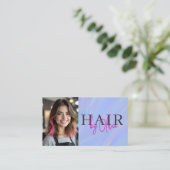 Holografischer Friseur-Foto-QR-Code  Visitenkarte (Stehend Vorderseite)