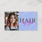 Holografischer Friseur-Foto-QR-Code  Visitenkarte (Vorderseite)