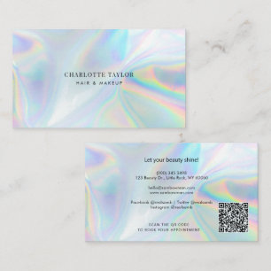 Holografischer Friseursalon-Handmade-QR-Code Visitenkarte