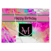 Holografischer Geburtstag Große Geschenktüte (Rückseite)