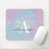 Holografischer Glam Glitzer Elegante Glitzern Mono Mousepad (Mit Mouse)