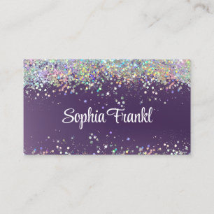 Holografischer Glitter-Make-up-Artist Elegant Lila Visitenkarte