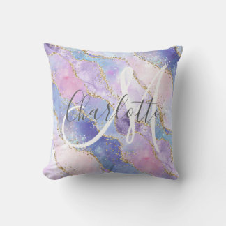 Holografischer Glitzer-Ager mit Monogramm Kissen