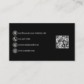 Holografischer Glitzer Aquamarin & Schwarz Moderni Visitenkarte (Rückseite)