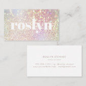 Holografischer Glitzer aus weichem Pastell Iridesc Visitenkarte (Vorne/Hinten)