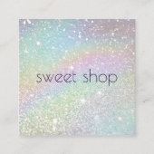 Holografischer Glitzer Bäckerei, Süßigkeiten Quadratische Visitenkarte (Vorderseite)