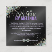 Holografischer Glitzer BB Glow Quadratische Visitenkarte (Rückseite)