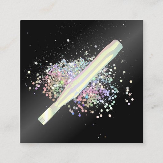 Holografischer Glitzer BB Glow Quadratische Visitenkarte (Vorderseite)
