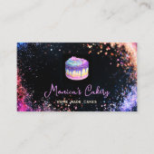 Holografischer Glitzer Cake Zuhause made Cupcakes Visitenkarte (Vorderseite)