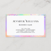 Holografischer Glitzer Gold Pastel Elegantes Rosa Visitenkarte (Rückseite)
