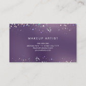 Holografischer Glitzer Makeup Artist Elegant Lila Visitenkarte (Rückseite)