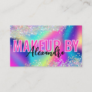 Holografischer Glitzer Makeup Artist Vibrant Visitenkarte