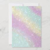 Holografischer Glitzer Meerjungfrau Schwanz Pool P Einladung (Rückseite)