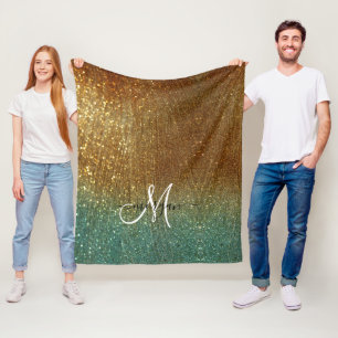 Holografischer Glitzer Monogram Fleece Blanket