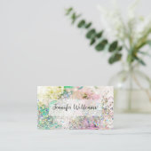 Holografischer Glitzer Nebula Elegante Beauty Visitenkarte (Stehend Vorderseite)