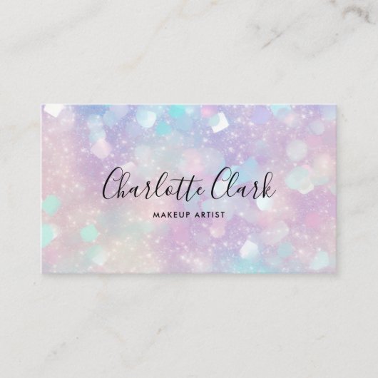 Holografischer Glitzer Opal QR-Code Visitenkarte (Vorderseite)