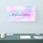 Holografischer Glitzer Pastel Girly Banner (Messe)