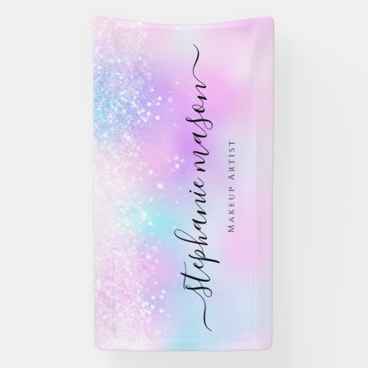 Holografischer Glitzer Pastel Girly Banner (Vertikal)