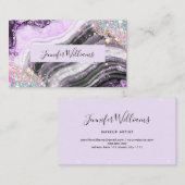 Holografischer Glitzer Pink Foil Lila Amethyst Visitenkarte (Vorne/Hinten)