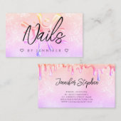 Holografischer Glitzer Polnischer Splash Tropfen N Visitenkarte (Vorne/Hinten)