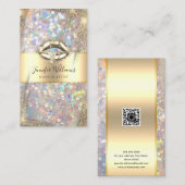 Holografischer Glitzer QR Code für moderne Makeup- Visitenkarte (Vorne/Hinten)