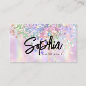 Holografischer Glitzer QR Code Shiny Pink Beauty Visitenkarte (Vorderseite)