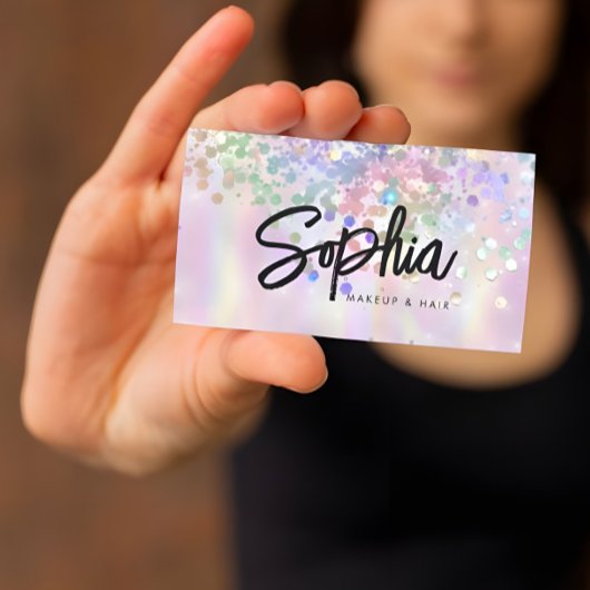 Holografischer Glitzer QR Code Shiny Pink Beauty Visitenkarte