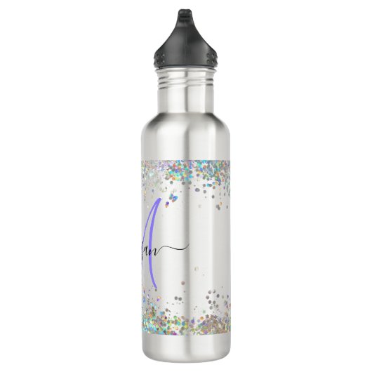 Holografischer Glitzer Rainbow Pastors Monogram Edelstahlflasche (Rechts)