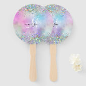 Holografischer Glitzer Rainbow Pastors Monogram Fächer (Vorne und Hinten)