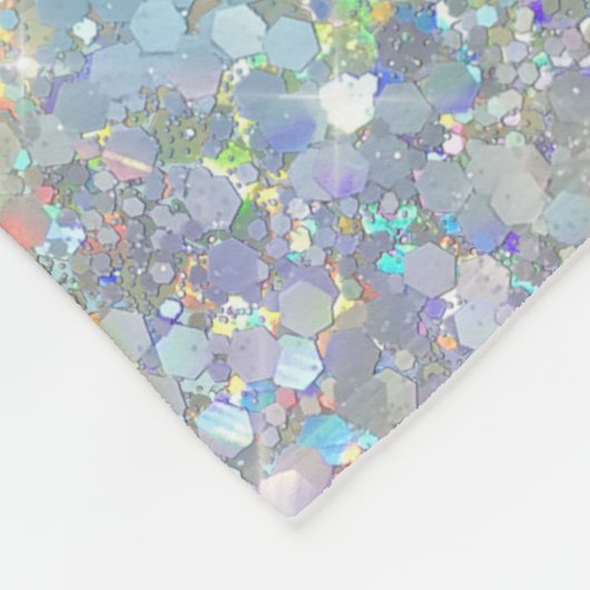 Holografischer Glitzer Rainbow Pastors Monogram Fleecedecke (Ecke)