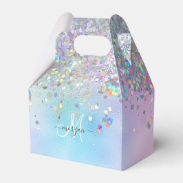 Holografischer Glitzer Rainbow Pastors Monogram Geschenkschachtel