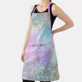 Holografischer Glitzer Rainbow Pastors Monogram Schürze (InSitu)