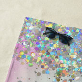 Holografischer Glitzer Rainbow Pastors Monogram Strandtuch (Beispiel)