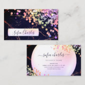 Holografischer Glitzer Staub aus schwarzem Marmor Visitenkarte (Vorne/Hinten)