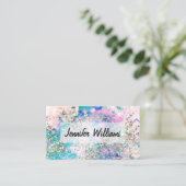 Holografischer Glitzer Wasserfarben Elegante Paste Visitenkarte (Stehend Vorderseite)