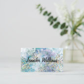 Holografischer Glitzer Wasserfarben Elegante Schön Visitenkarte (Stehend Vorderseite)