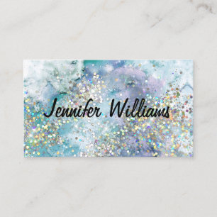 Holografischer Glitzer Wasserfarben Elegante Schön Visitenkarte