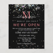 Holografischer Glitzer Wir sind Open Salon Black E Flyer (Hinten)