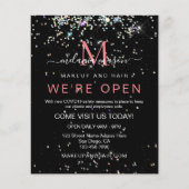 Holografischer Glitzer Wir sind Open Salon Black E Flyer (Vorne)