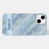 Holografischer Glitzer zebra print Case-Mate iPhone Hülle (Rückseite (Horizontal))