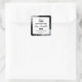 Holografischer Glitzer Zebra Print Soy Candle Labe Quadratischer Aufkleber (Tasche)