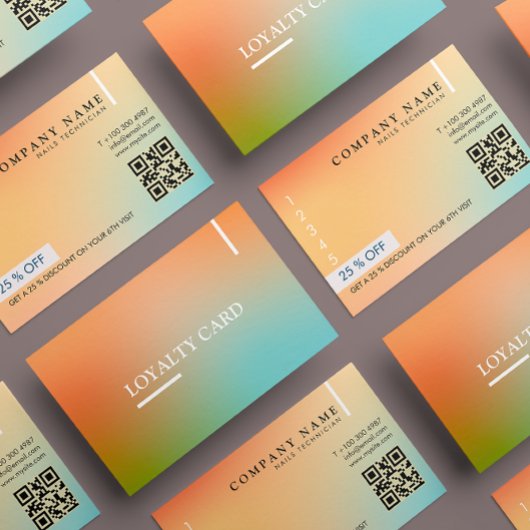 Holografischer Gradient Modern QR Code Treuekarte