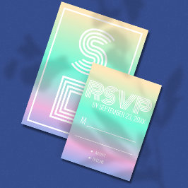 Holografischer Gradient Modern Wedding RSVP