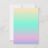 Holografischer Gradient Modern Wedding RSVP Karte (Rückseite)