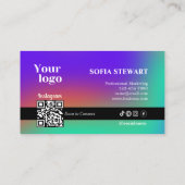 Holografischer Gradient Scan verbindet moderne, fe Visitenkarte (Rückseite)