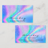 Holografischer Haarsalon Beauty Pink Tropfen Makeu Visitenkarte (Vorne/Hinten)