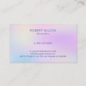Holografischer Hintergrund für weiche Farben 2 Visitenkarte (Rückseite)