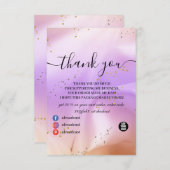 Holografischer Hintergrund Hologram Neon Overlay D Dankeskarte (Vorne/Hinten)