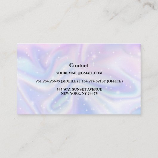 Holografischer Hintergrund Hologram Neon Overlay Visitenkarte (Rückseite)